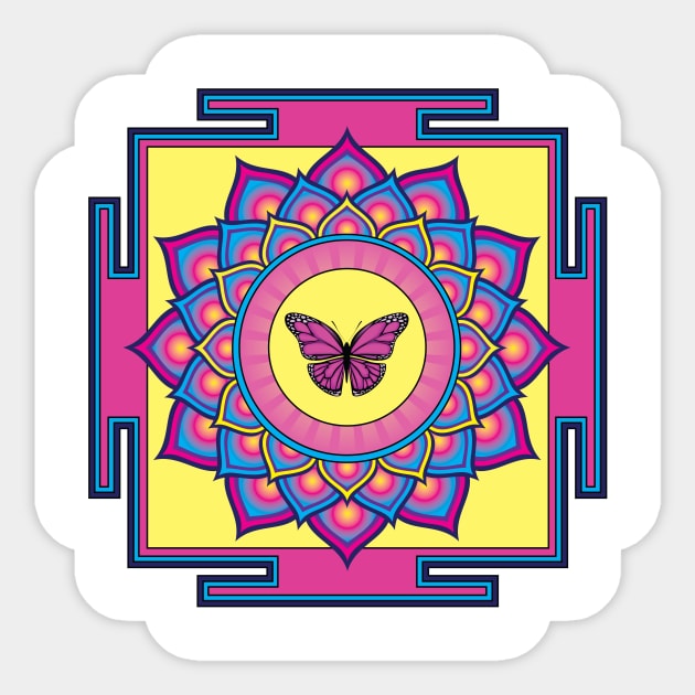 Butterlfy Mandala Sticker by GalacticMantra